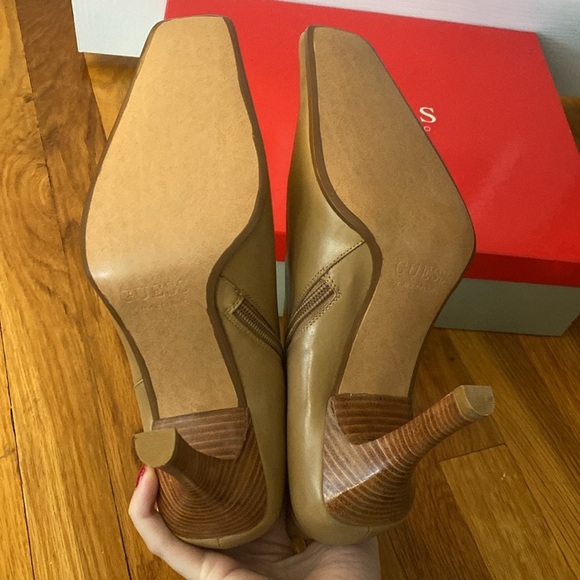 Guess By Marciano Tan Leather Heeled Booties Size 9 - Picture 7 of 9